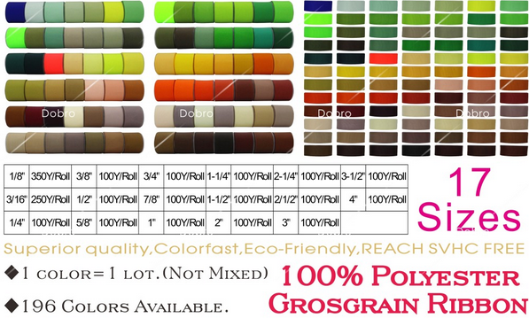 grosgrain ribbon color chart