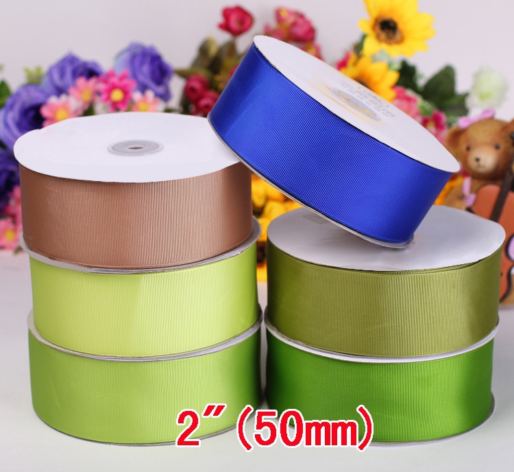 2 (50mm) Wide Grosgrain Ribbon Solid Color 100Yards/roll - RibbonBuy