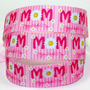 Happy Mothers Day Printed Grosgrain Ribbon
