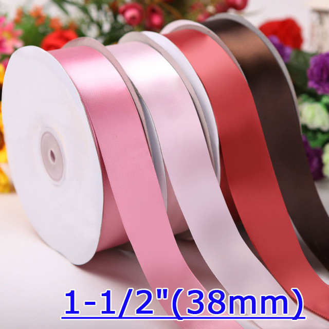 1-1/2 inch single faced satin ribbon 38mm x 100yards - RibbonBuy