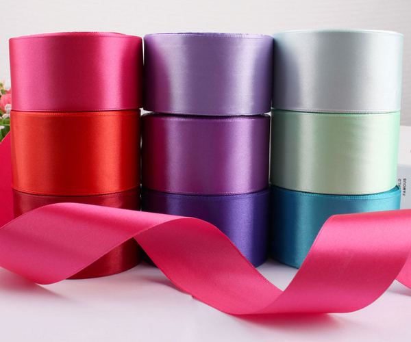 2 inch wide satin ribbon double face solid color 100yards/roll - RibbonBuy