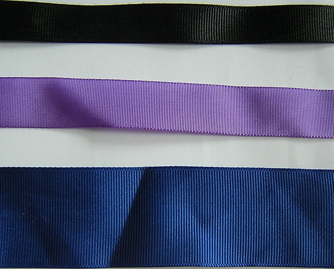 Grosgrain ribbons in various colors and widths