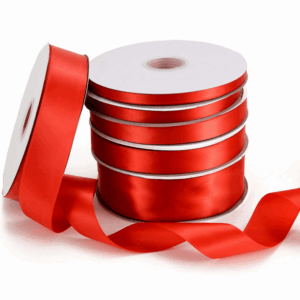 Red Satin Ribbon for Craft, Flower Bouquets, Gift Wrapping, Wedding, Bow Making and Valentines Decoration